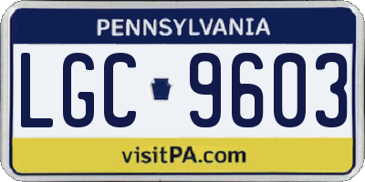 PA license plate LGC9603