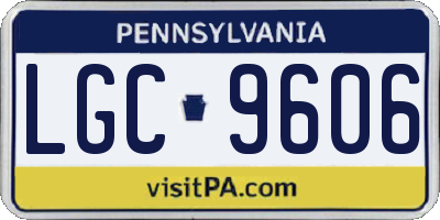 PA license plate LGC9606