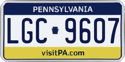 PA license plate LGC9607