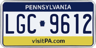 PA license plate LGC9612