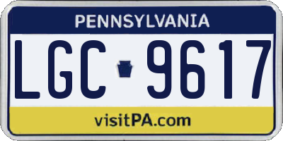 PA license plate LGC9617