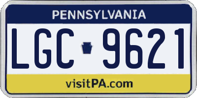 PA license plate LGC9621