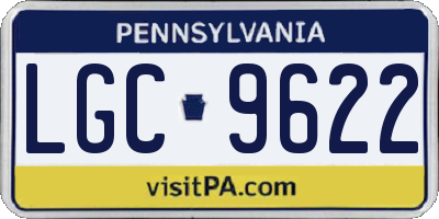 PA license plate LGC9622