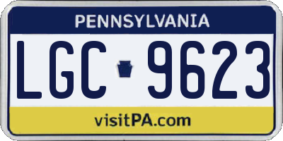 PA license plate LGC9623