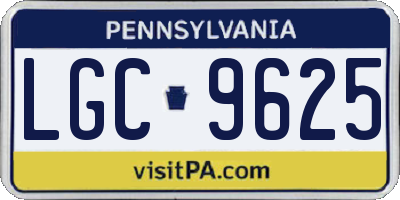 PA license plate LGC9625