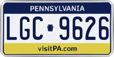 PA license plate LGC9626