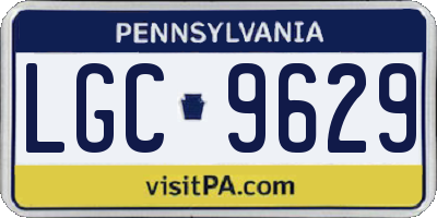 PA license plate LGC9629