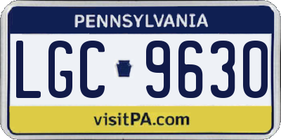 PA license plate LGC9630