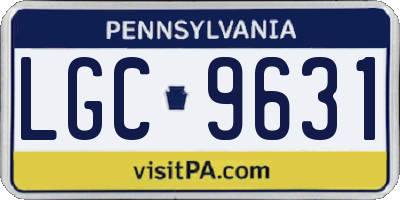 PA license plate LGC9631