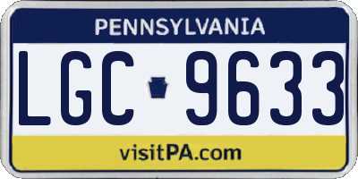 PA license plate LGC9633