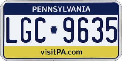PA license plate LGC9635