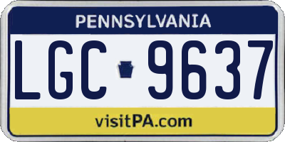 PA license plate LGC9637