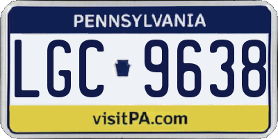 PA license plate LGC9638