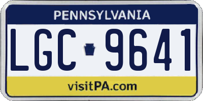 PA license plate LGC9641