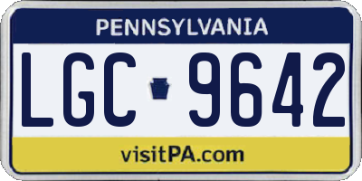 PA license plate LGC9642