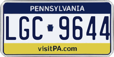PA license plate LGC9644