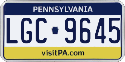PA license plate LGC9645