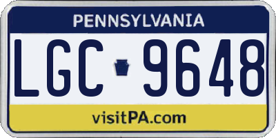 PA license plate LGC9648