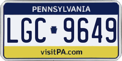 PA license plate LGC9649