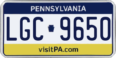 PA license plate LGC9650