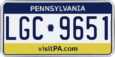 PA license plate LGC9651