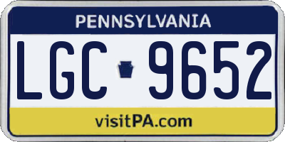 PA license plate LGC9652