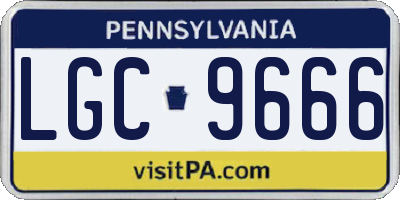 PA license plate LGC9666