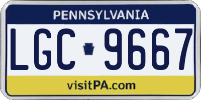PA license plate LGC9667