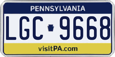 PA license plate LGC9668