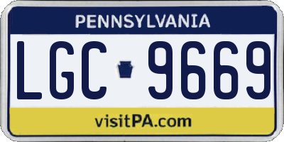 PA license plate LGC9669