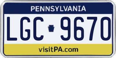 PA license plate LGC9670