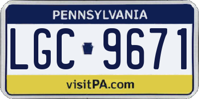 PA license plate LGC9671
