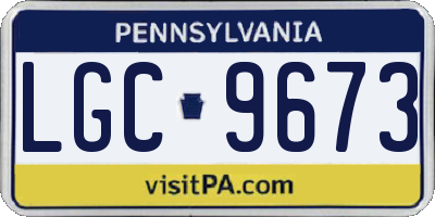 PA license plate LGC9673