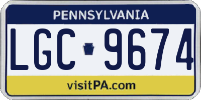 PA license plate LGC9674