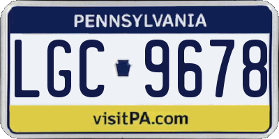 PA license plate LGC9678
