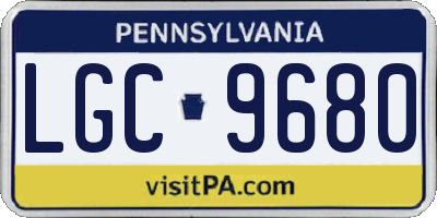 PA license plate LGC9680