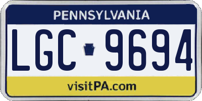 PA license plate LGC9694