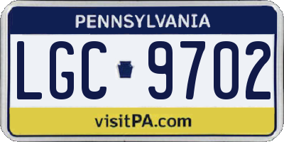 PA license plate LGC9702