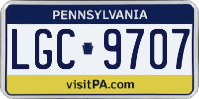 PA license plate LGC9707