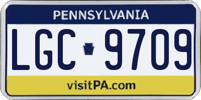 PA license plate LGC9709