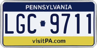 PA license plate LGC9711