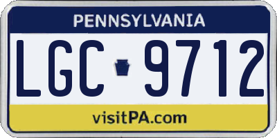 PA license plate LGC9712