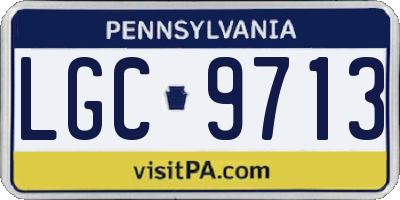 PA license plate LGC9713