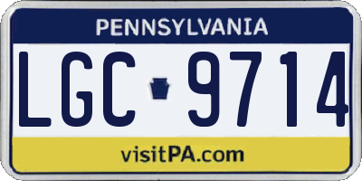 PA license plate LGC9714
