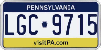 PA license plate LGC9715