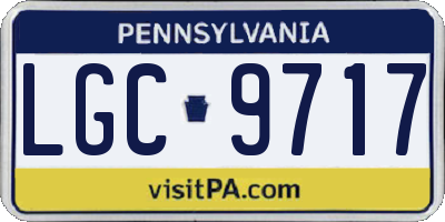 PA license plate LGC9717
