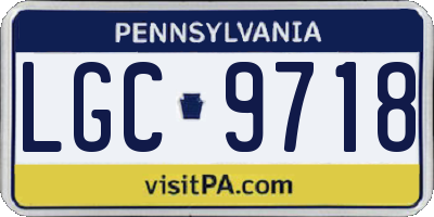 PA license plate LGC9718