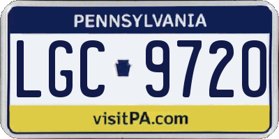 PA license plate LGC9720