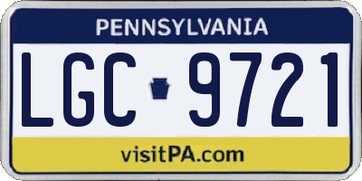 PA license plate LGC9721