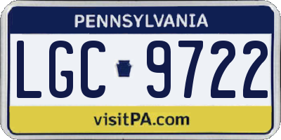 PA license plate LGC9722